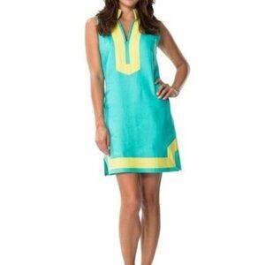 Sail to Sable‎ Turquoise and Yellow Mini Dress